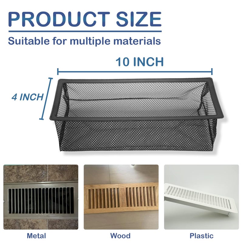 YANWEN Floor Register Trap, Air Vent Filter Mesh Catcher, Vent Screen Net Keeps Bugs, Coins, Pet Hair, Food Out (4 * 12''/6 Pack) - Image 2